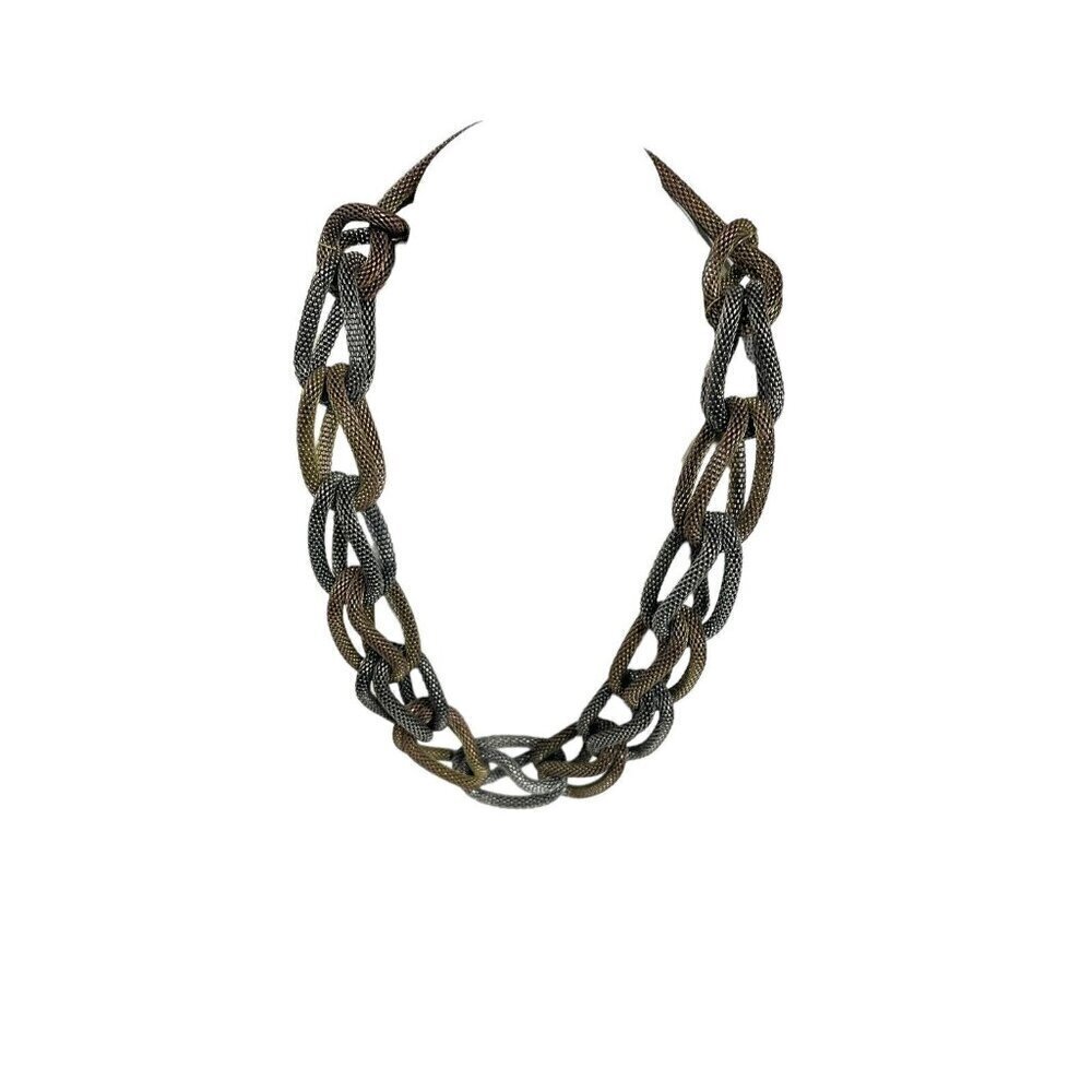 Metallic Chunky Chain Link twisted Necklace Costume 17"
